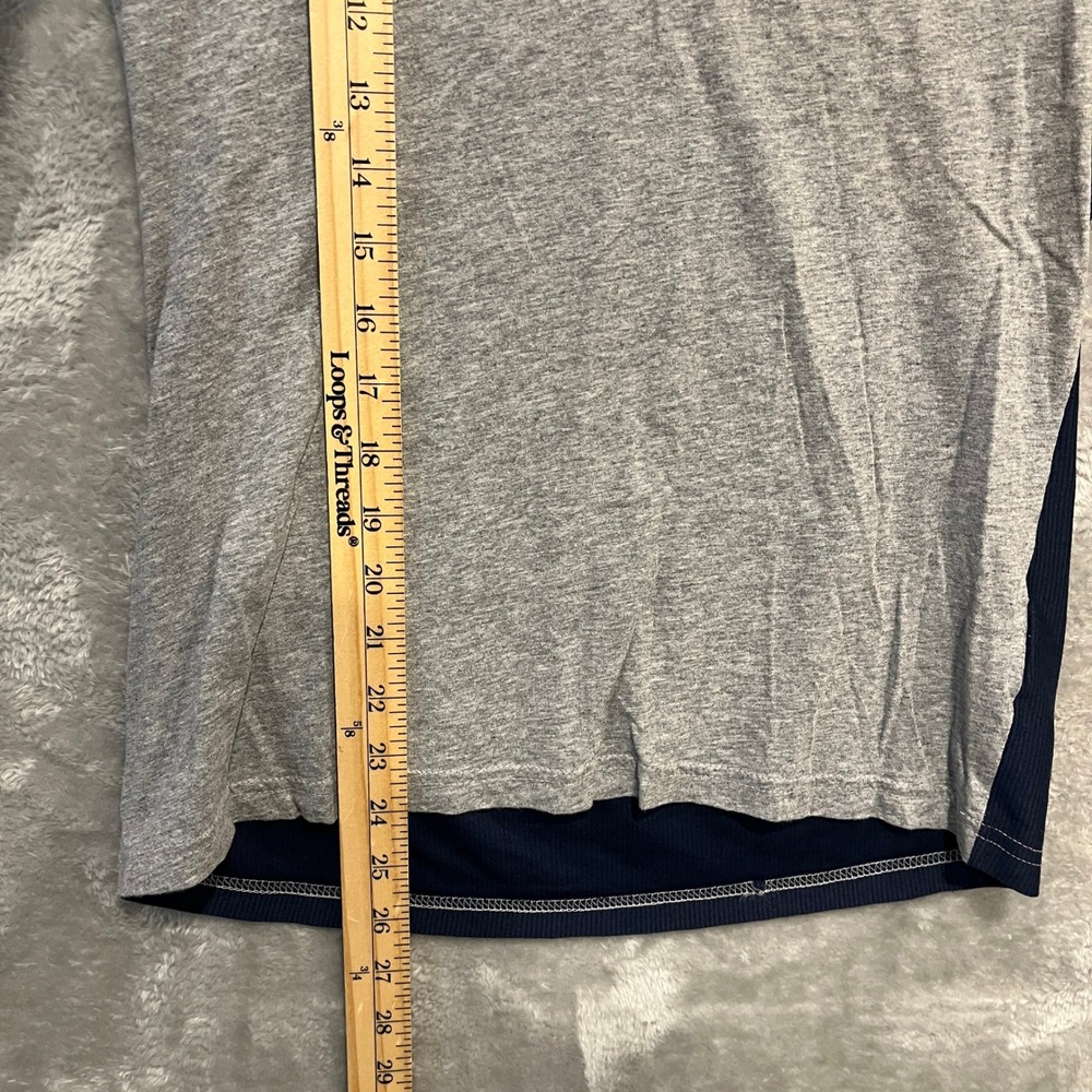 Nike T-Shirt Women M Gray Navy Milwaukee Brewers MLB V-Neck Raglan Tee 2399 - Picture 6 of 6